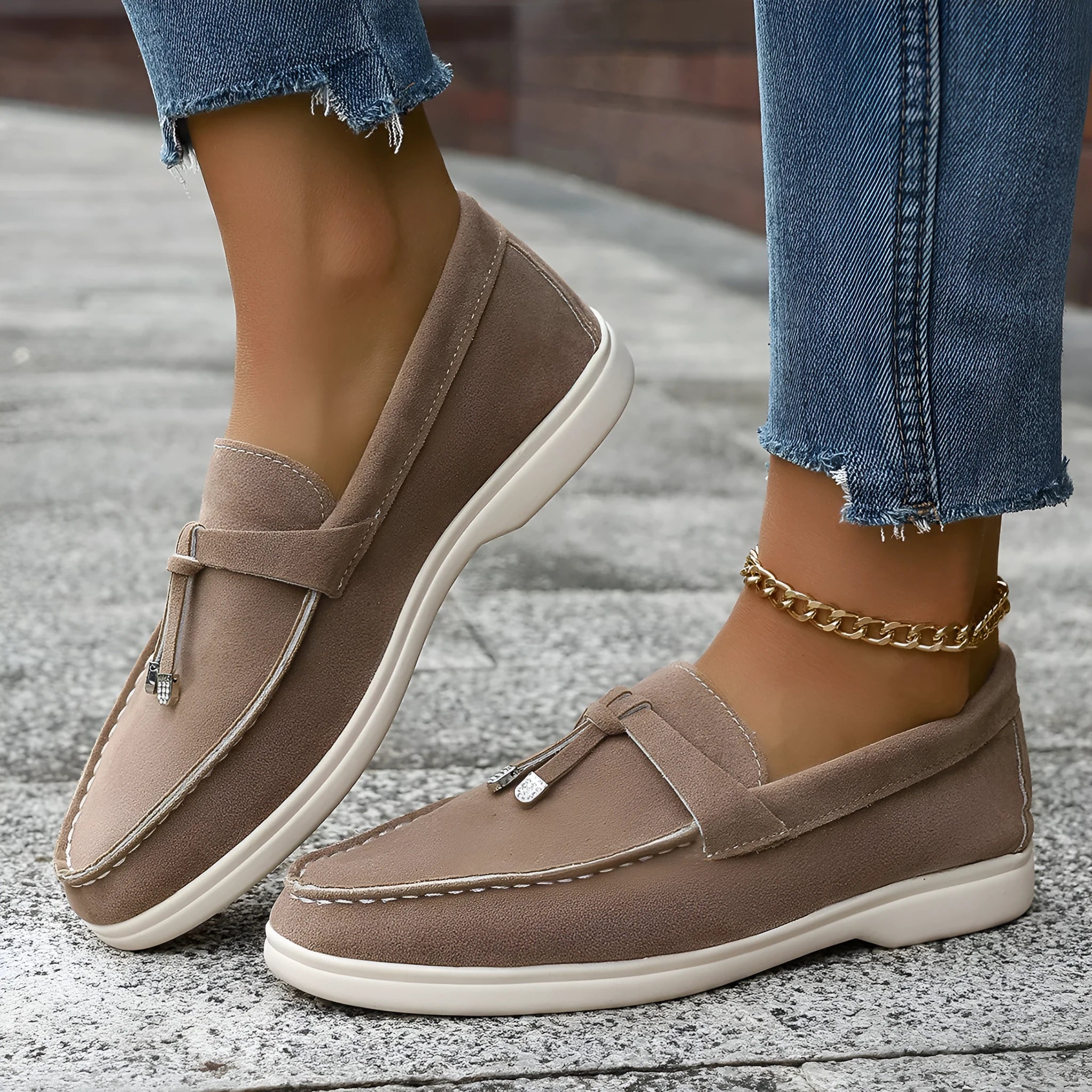 Casual canvas slip-on loafer shoes with a platform heel, shown in solid colour options.