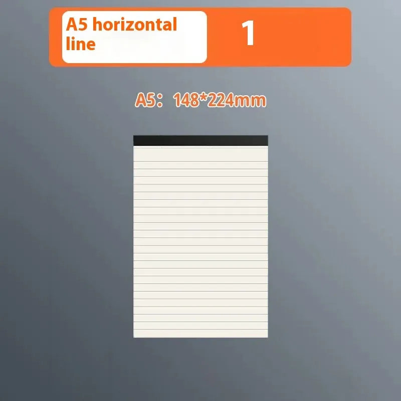 Writing pads in A4 A5 B5 sizes with 80 sheets, available in lines grid or blank page styles