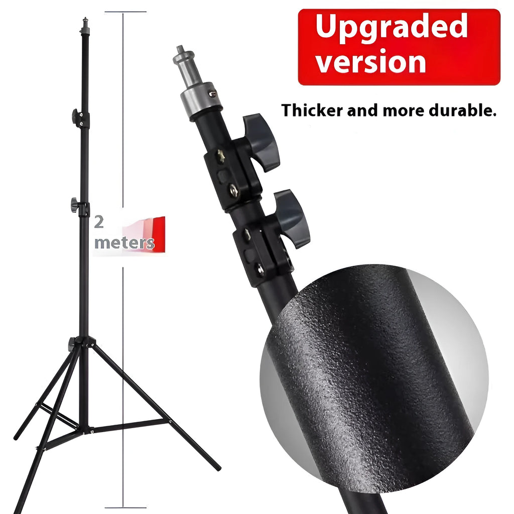 Photography tripod light stand with frosted finish and mobile phone holder