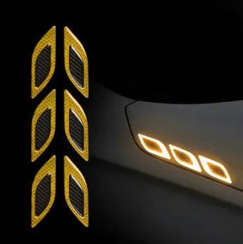 Blue reflective warning tape strips for car bumper safety application