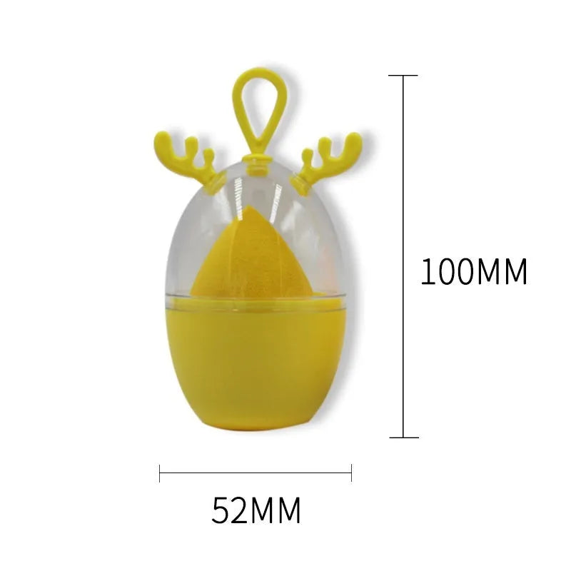 Non-latex dual-use water drop beveled makeup sponge in coral teardrop colour for foundation blending