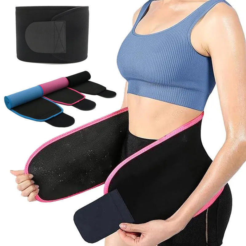 Neoprene lumbar support belt for fitness and running in black, blue, or pink