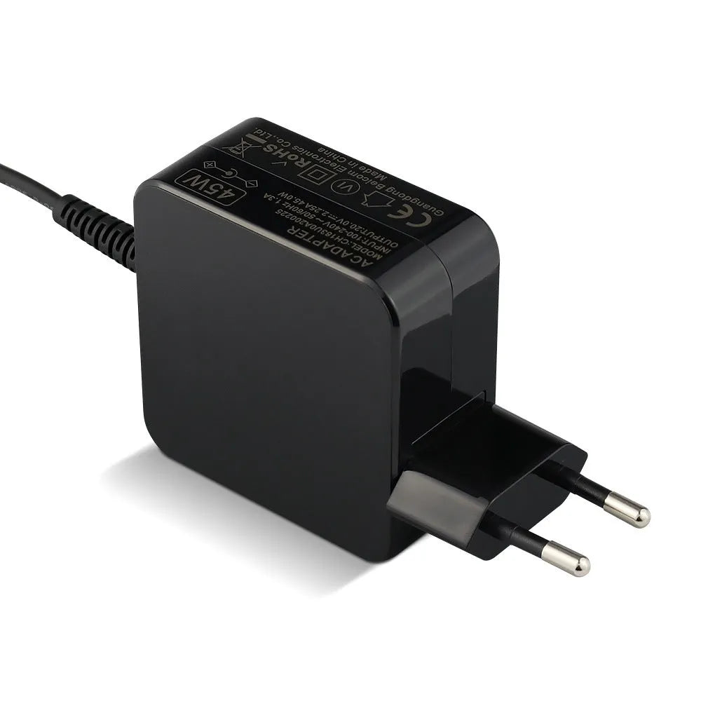 Black Hua 45W laptop power adapter with UK plug and USB-C charging cable