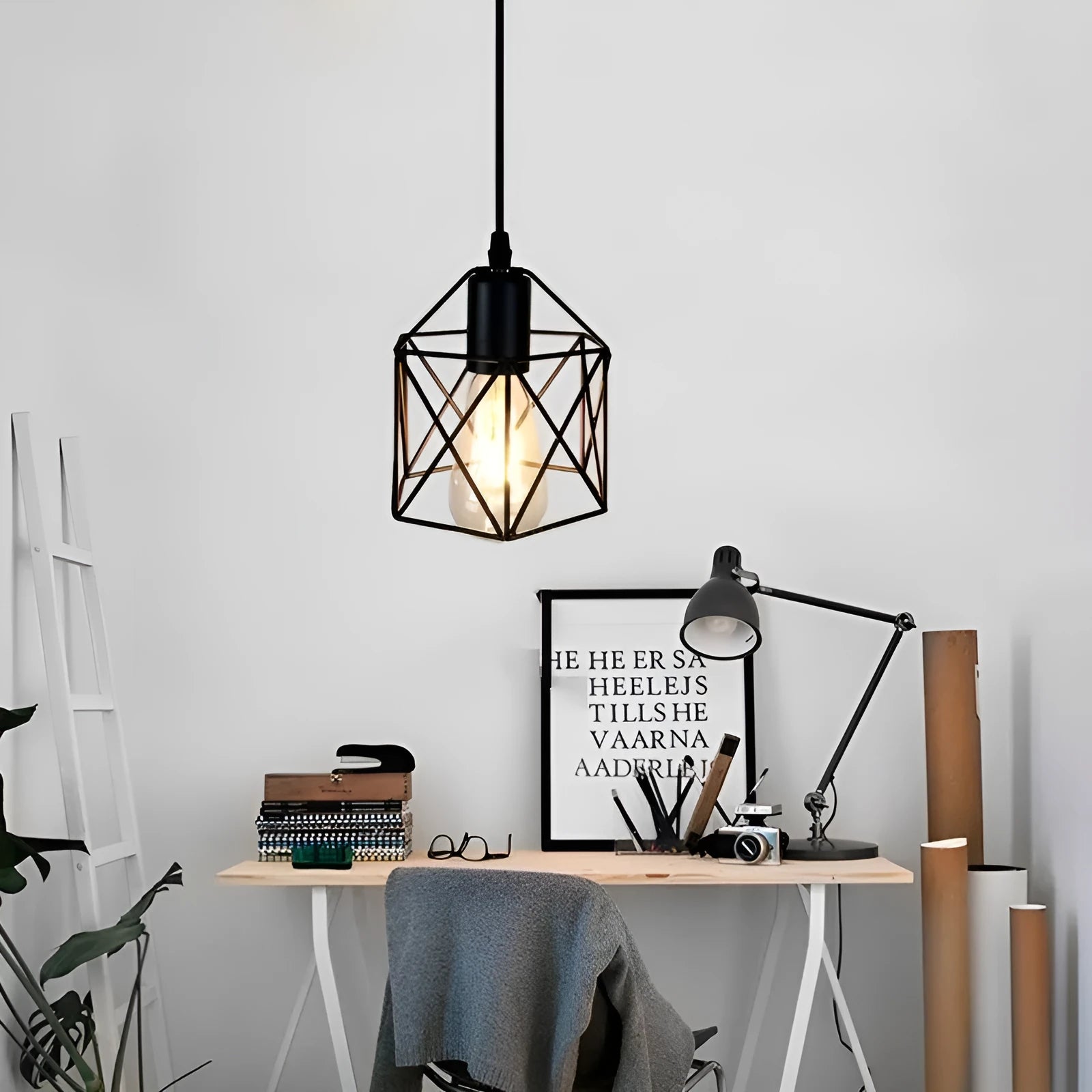 American country style decorative wall or ceiling light fitting with iron shade