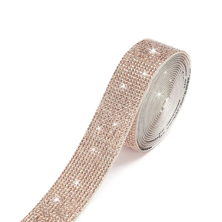 Self-adhesive glass water drill strip for clothing decoration in three widths