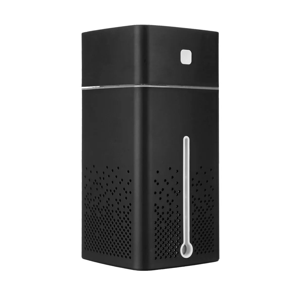 Black and white desktop humidifier with USB port and 1000ml water capacity for home office use