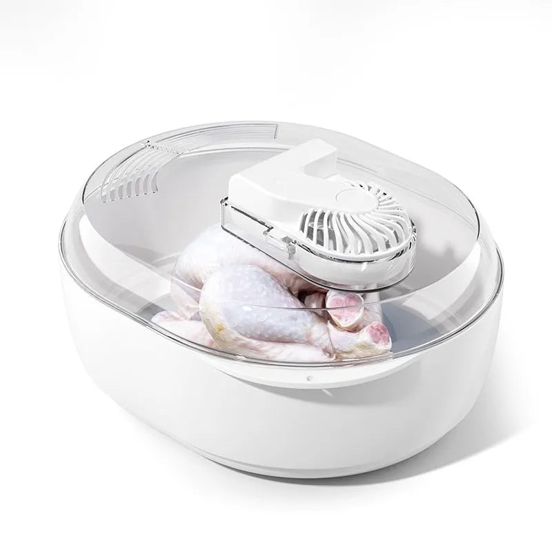 Aluminium household food defrosting plate with modern design and USB cable