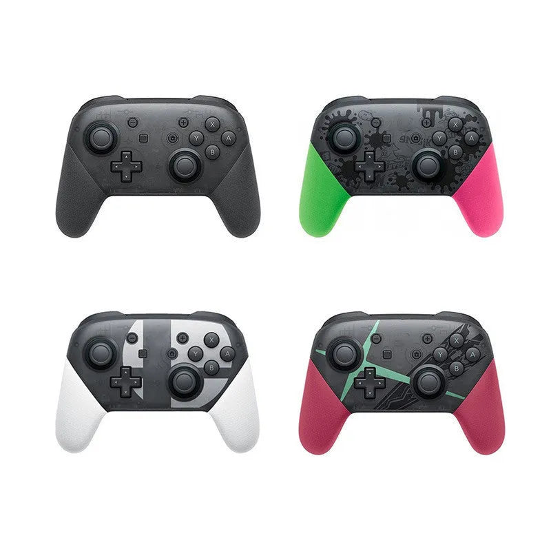 Wireless Bluetooth gamepad controller in black, white, red, or green colour with USB port.