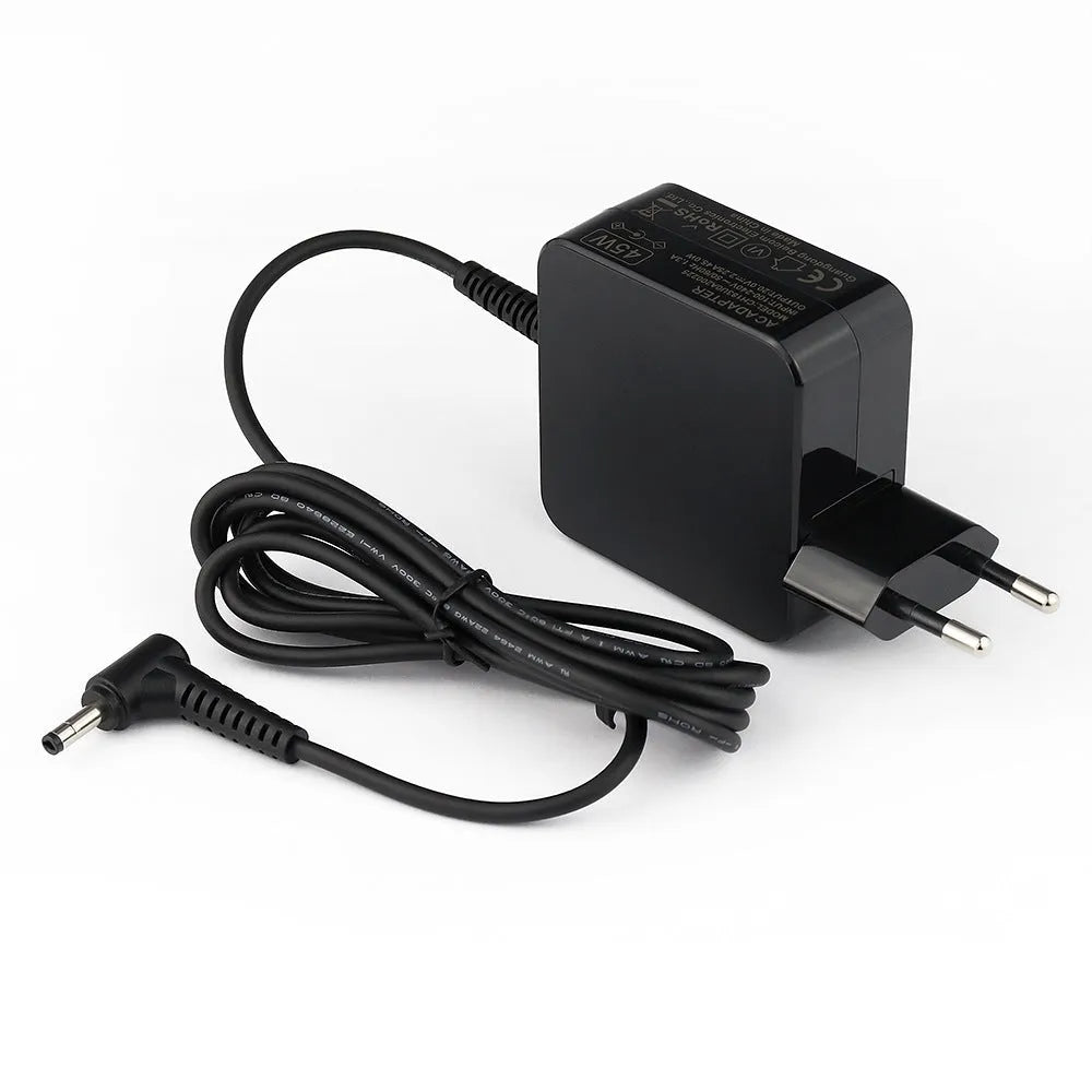 Black Hua 45W laptop power adapter with UK plug and USB-C charging cable