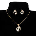 Bridal jewelry set with pearl water drop two pearl necklace in exquisite packaging for wedding accessories