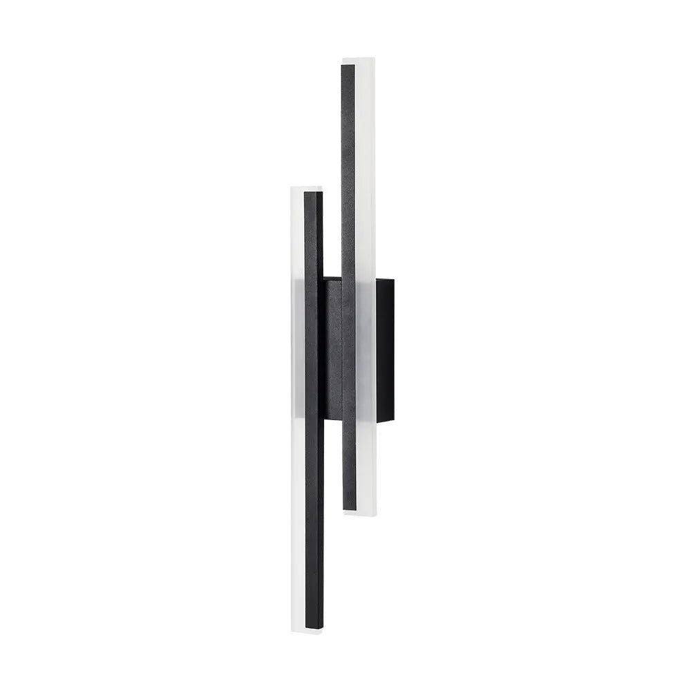 Gold finish double line wall lamp with three colour lighting options