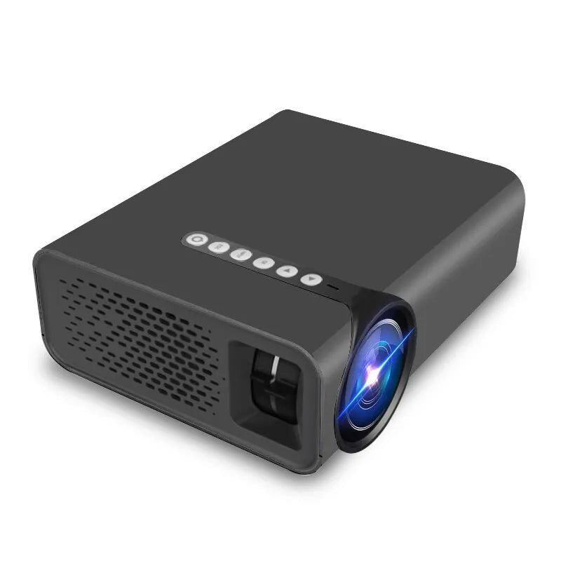 YG530 mini mobile phone projector in black or white with wireless same-screen projection capability