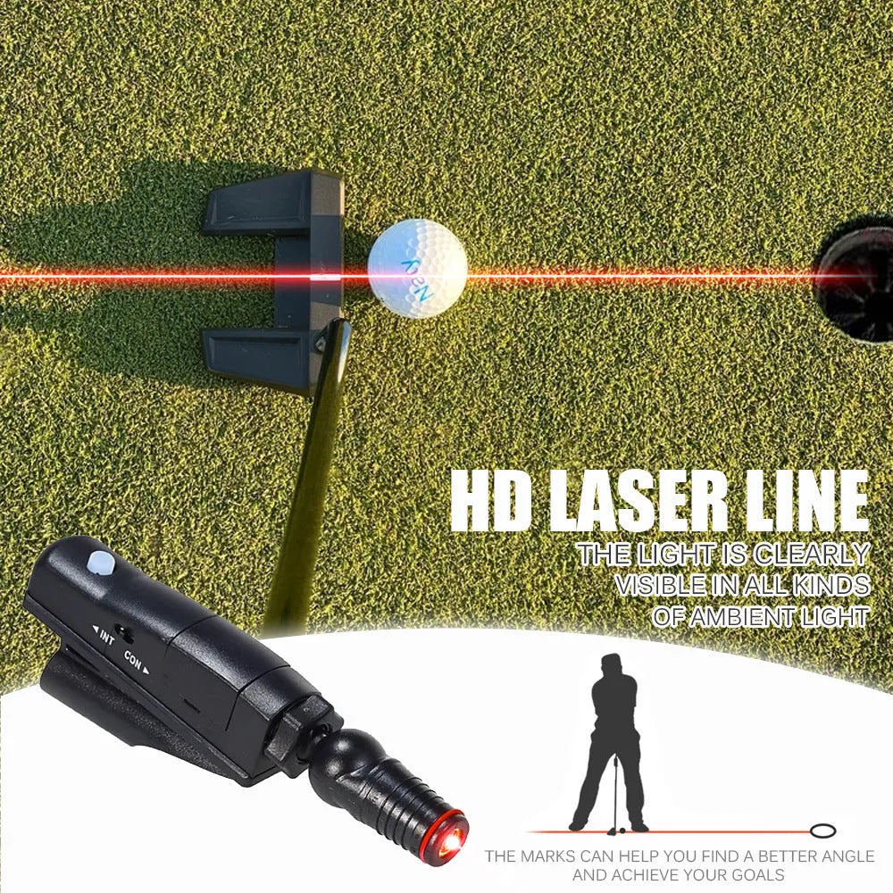 Black golf push rod laser aiming sight accessory for putting practice