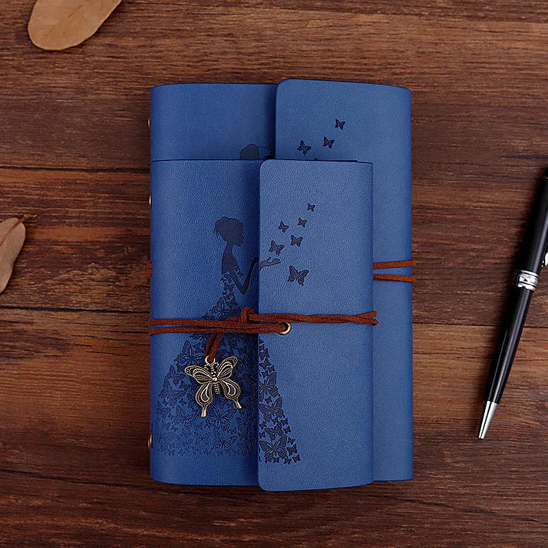 Kraft Paper Hand Bound Diary 8x12.5cm Loose Leaf Notebook for Business Gifts Employee Benefits Employee Benefits in Lake Blue Pink Purple Red Wine Red Yellow S L Size