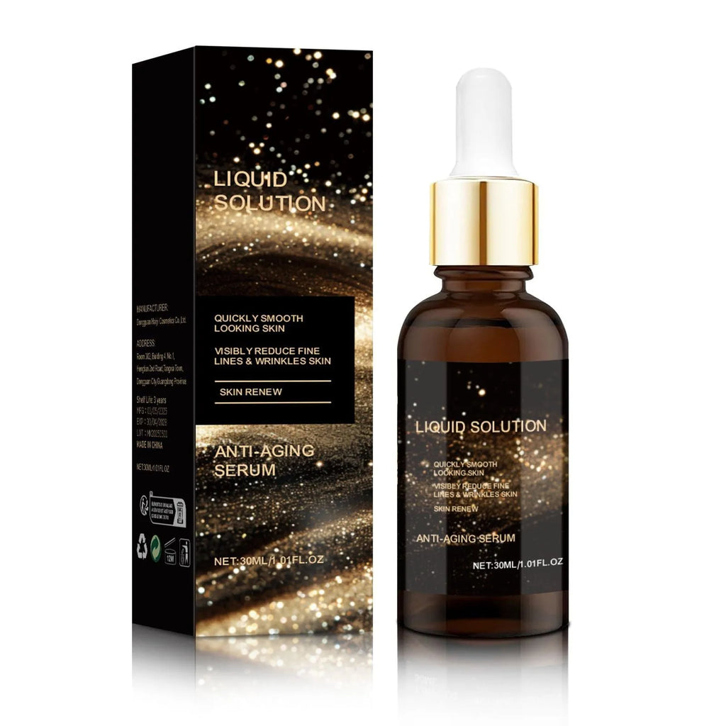 30 ml bottle of facial moisturising liquid with hyaluronic acid, measuring 9 cm tall.