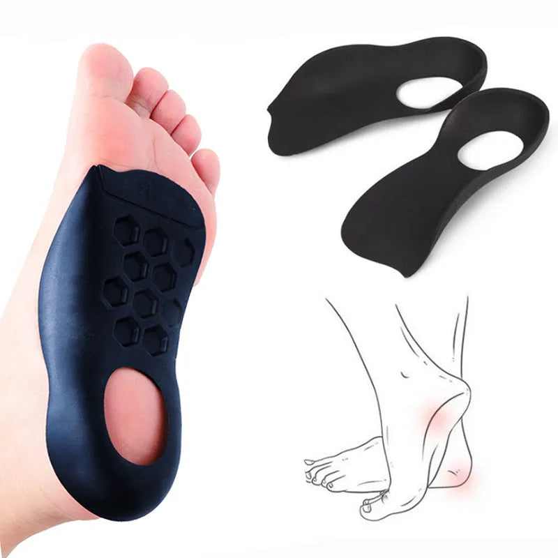 TPR arch support insoles for varus correction in white, black and skin colours