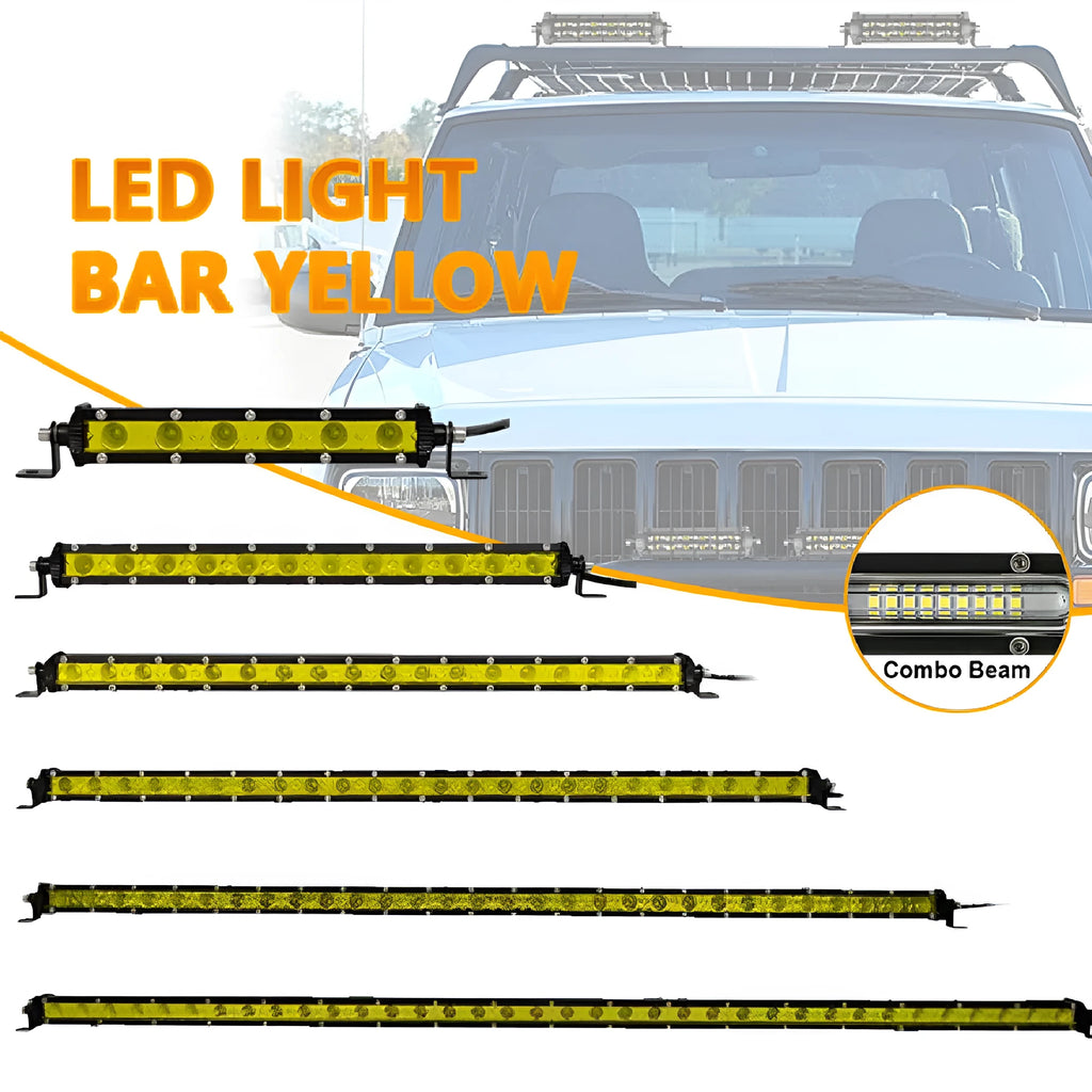 25-inch aluminium alloy single row LED light bar for cars and trucks with mounting brackets.