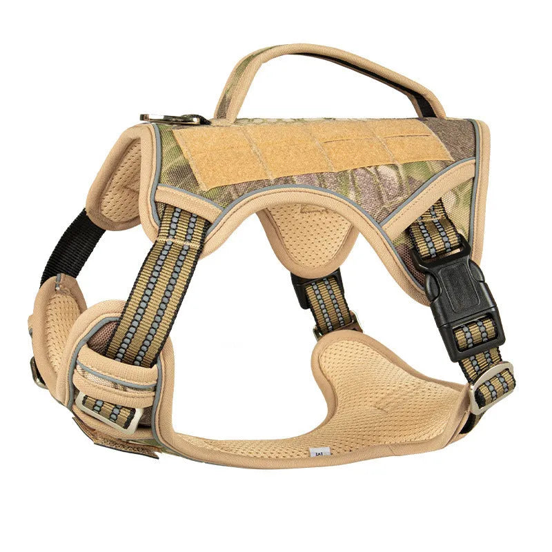 Oxford cloth tactical chest strap harness for search and rescue working dog in camouflage colour