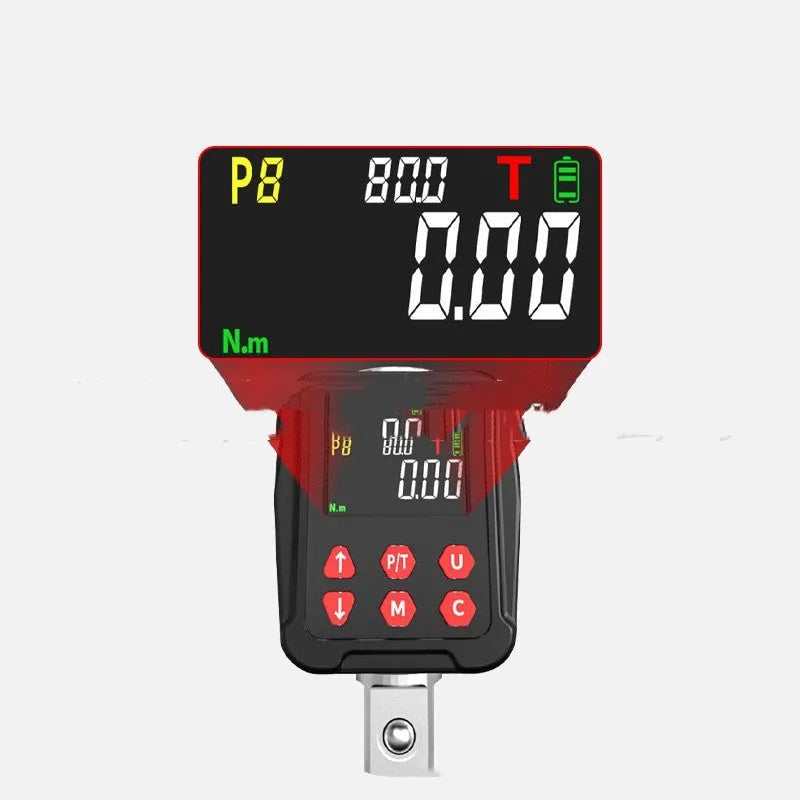 Digital torque meter with illuminated LCD display and 1/2 inch drive for 200N·m torque measurement