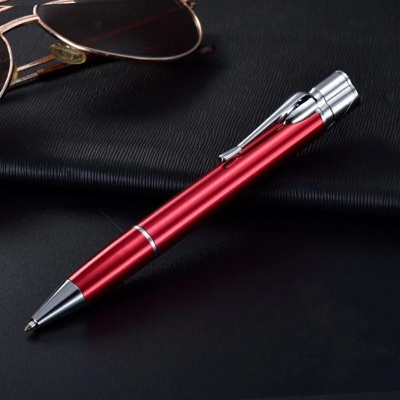 Metal refillable jet flame lighter pen with keychain in assorted colours