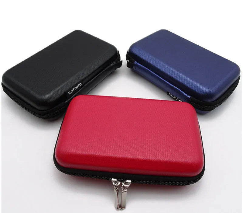 EVA 2.5-inch hard drive carrying case in black with zipper and mesh pocket