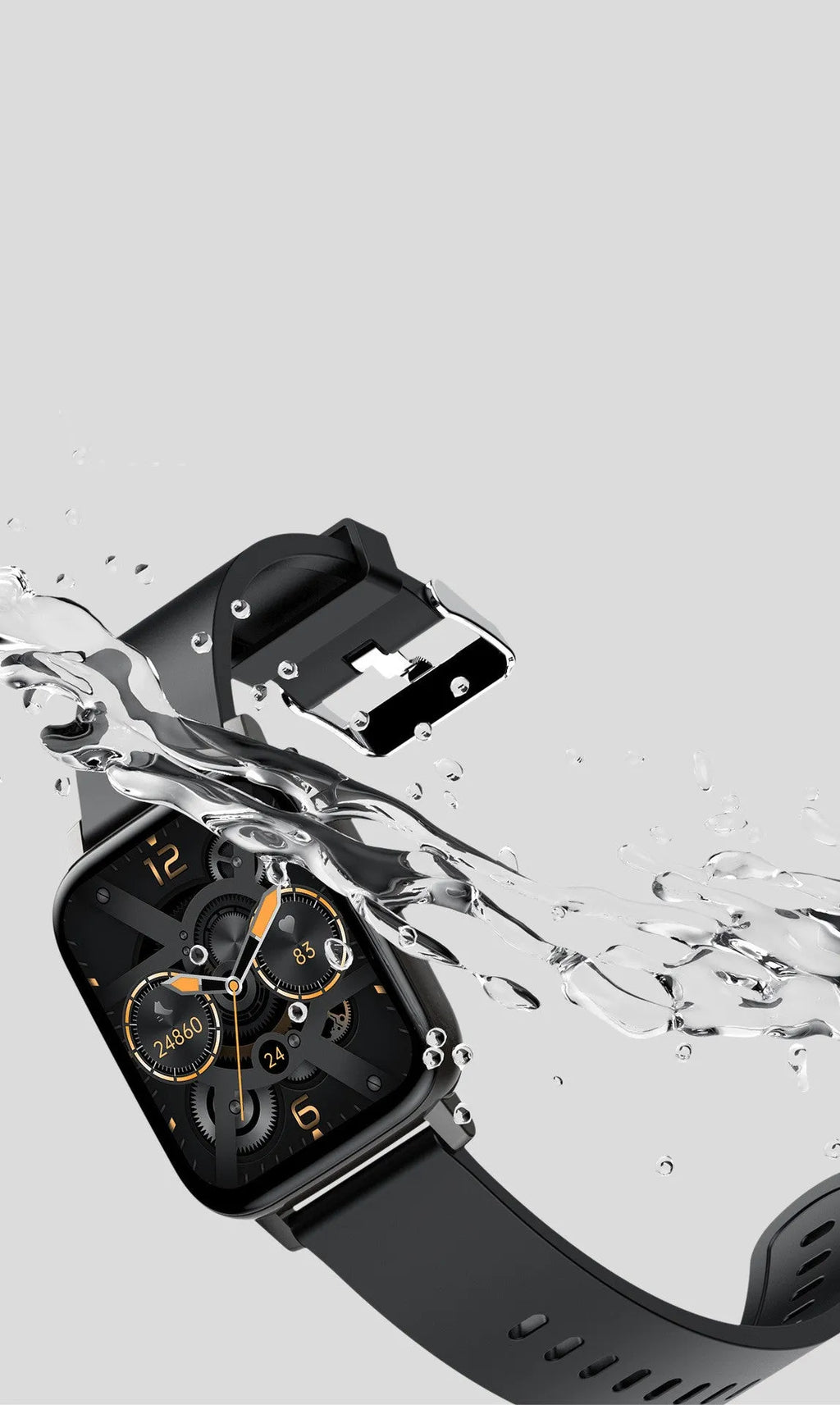 H80 sports smartwatch with colour screen and silicone strap showing health monitoring functions