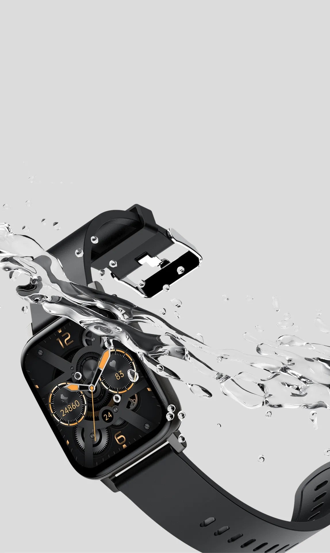 H80 sports smartwatch with colour screen and silicone strap showing health monitoring functions