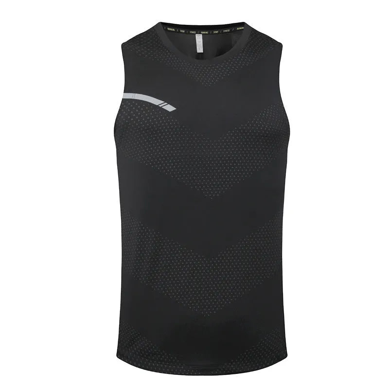 Men's quick-drying polyester sports tank top in various colours for summer outdoor activities