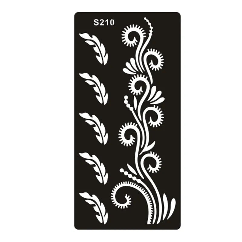 Hollow tattoo template sticker with geometric Southeast Asia style design on water transfer paper