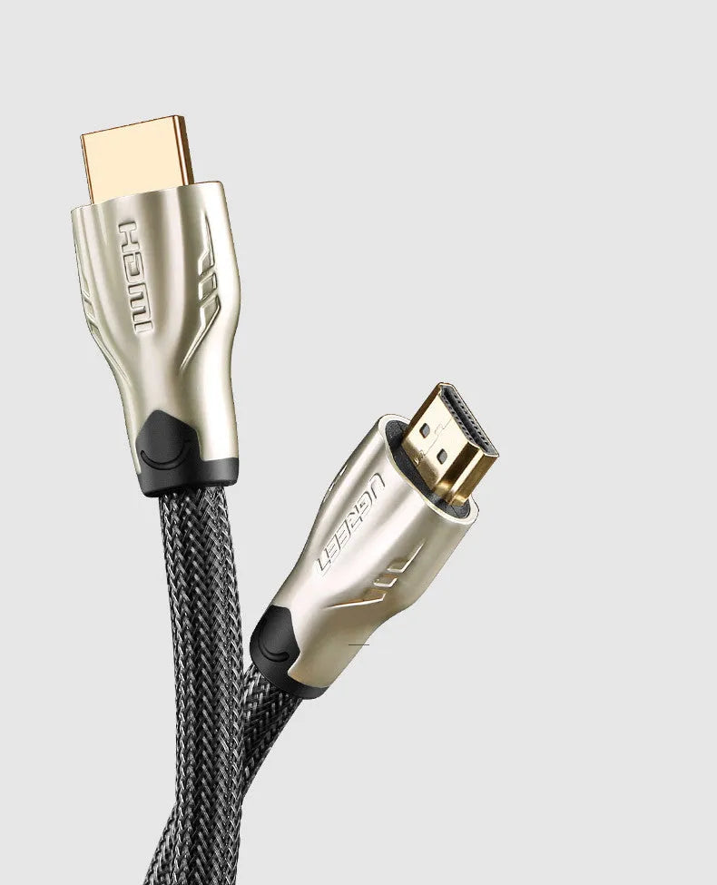5 metre long black HDMI cable with gold-plated connectors, shown coiled.