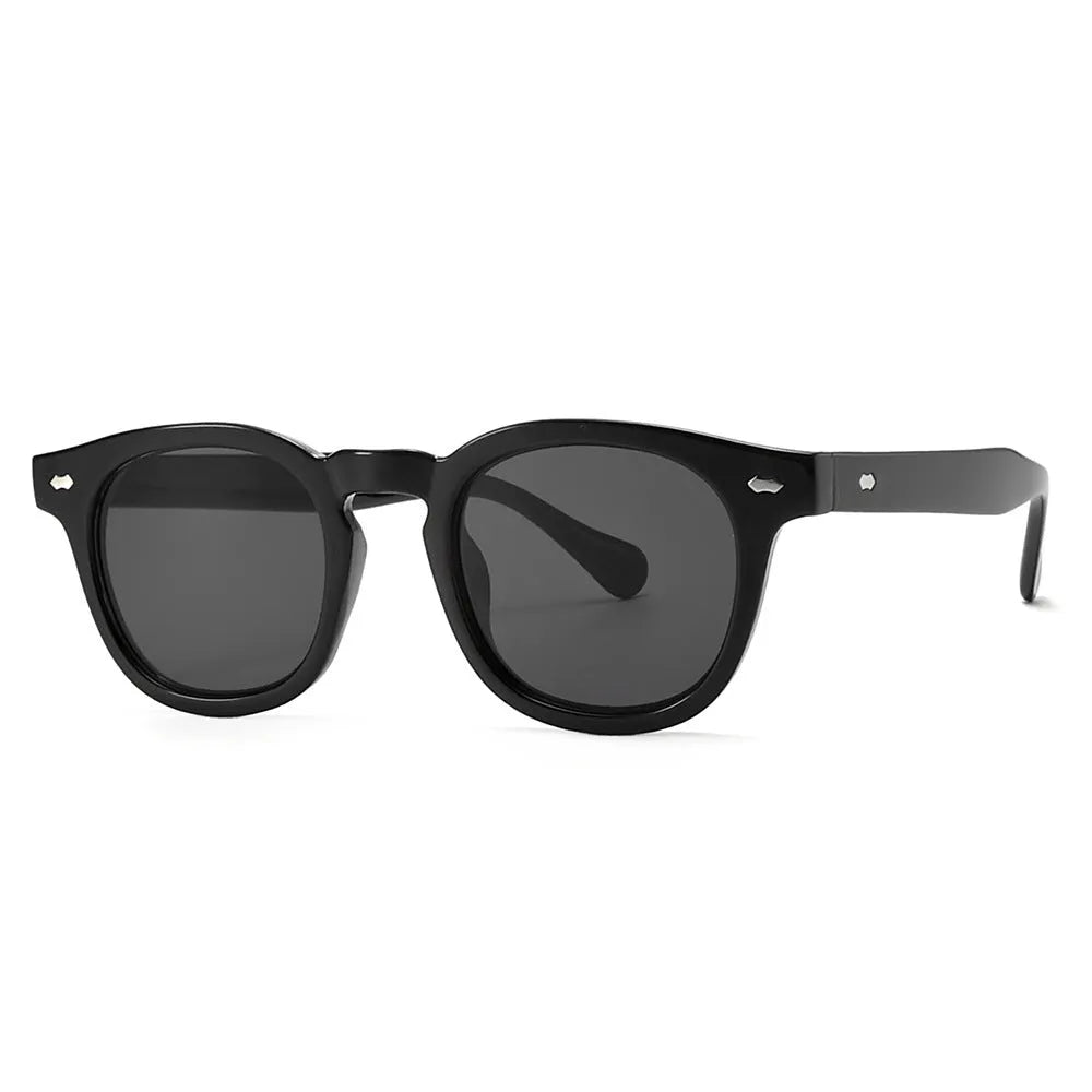 Simple round rim sunglasses with retro Hong Kong style design in multiple colour options