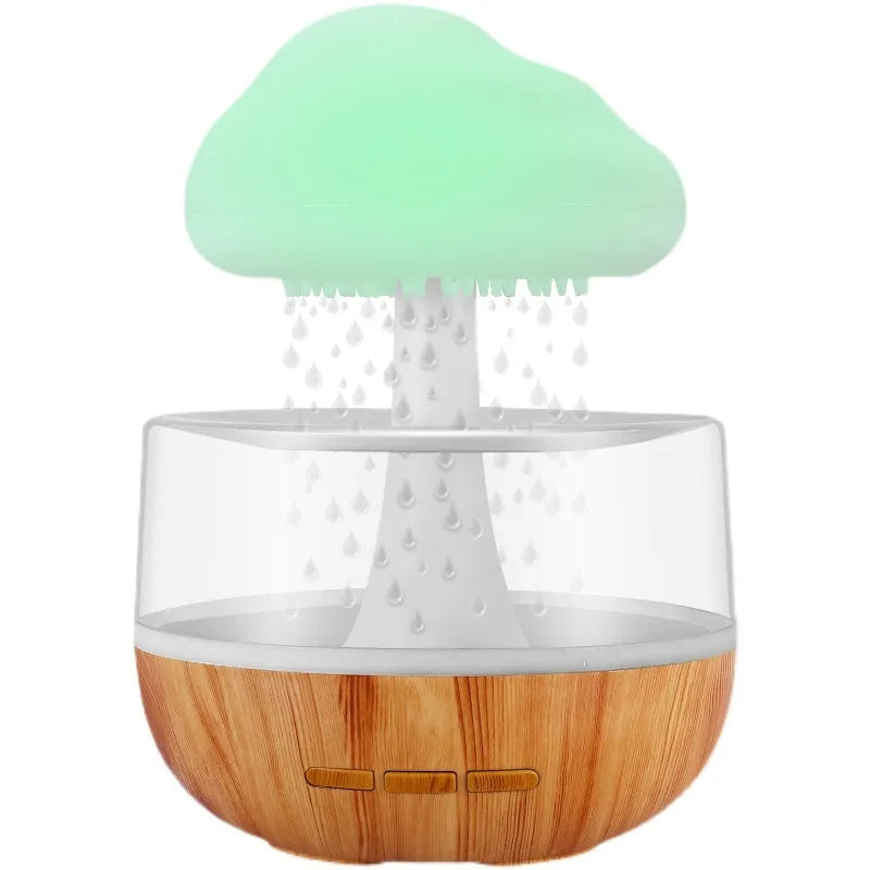 White cloud-shaped ultrasonic humidifier and essential oil diffuser with colour-changing LED night light.
