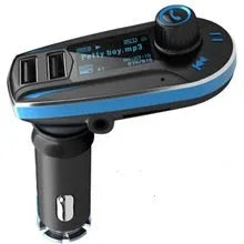 BT618C car Bluetooth FM transmitter and MP3 player with LCD screen plugged into a car power socket