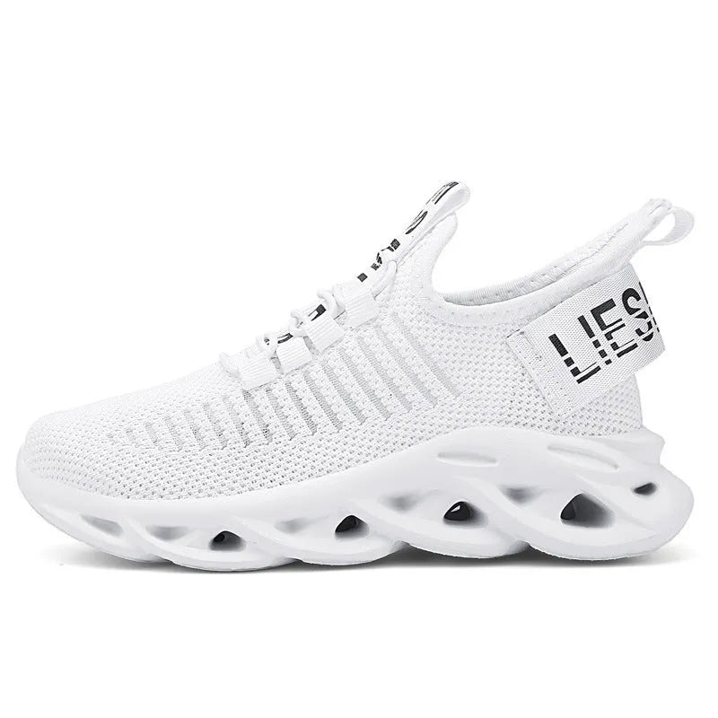 Kids coconut fabric sneakers with Velcro fastening in black, khaki or white colours