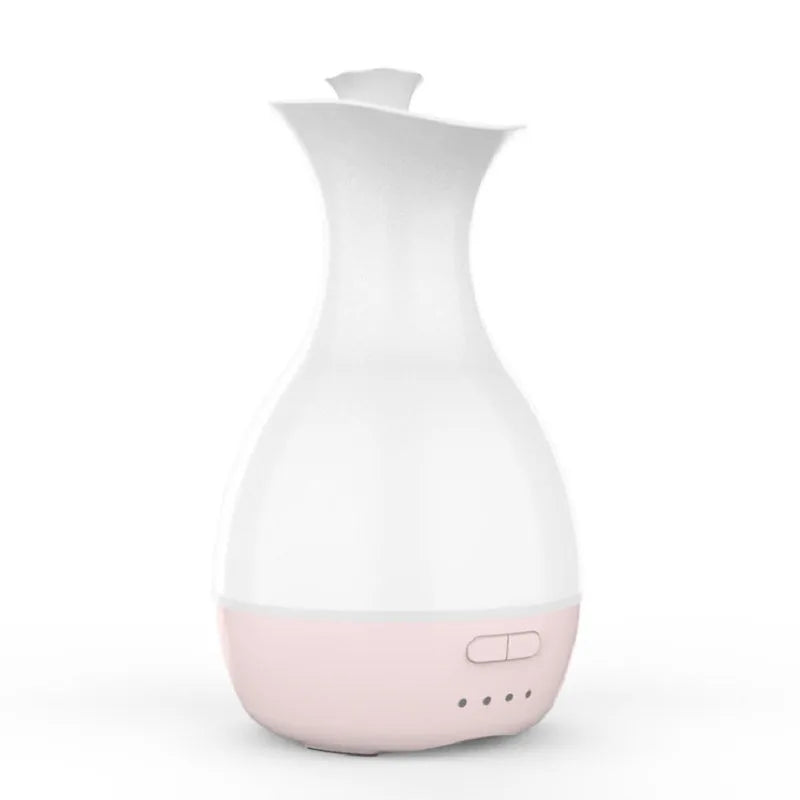 White or pink ultrasonic air humidifier and essential oil diffuser with colourful night light and 200ml water tank