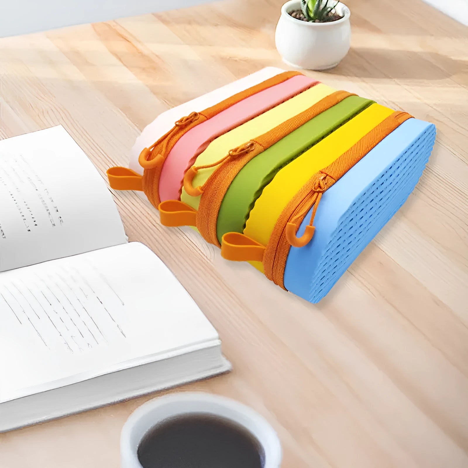 Silicone hard-shell glasses case with long hand in various colours including rose red light purple and black.