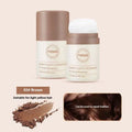 Oil control powder container showing transparent, brown, and dark brown powder variants for hair and facial application