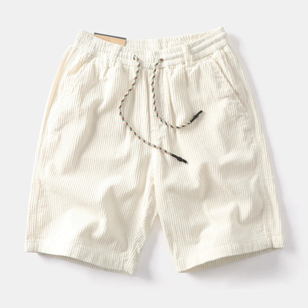 Men's retro American-style cargo shorts in polyester fabric, straight leg, fifth pants length
