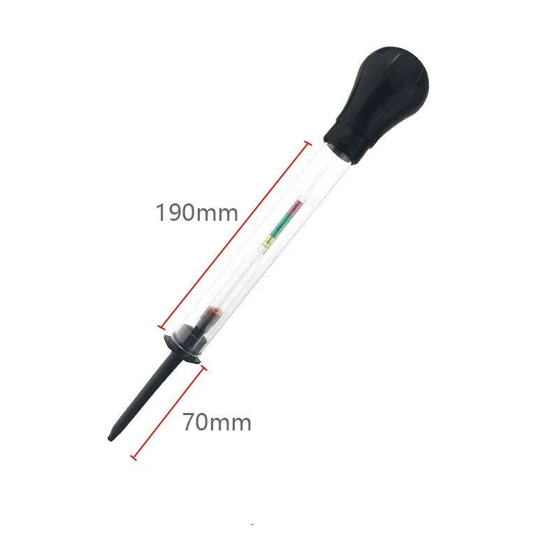 Electrohydraulic hydrometer for automobile battery testing with glass construction and 330mm length
