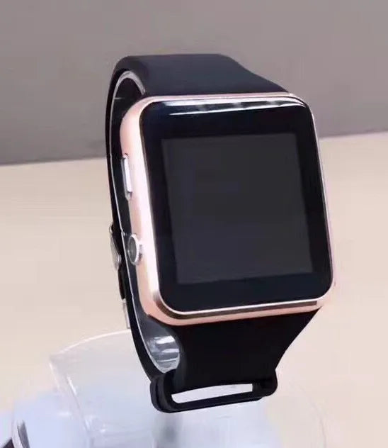 Black smart watch with 1.54 inch HD touch screen and silicone strap on a wrist.