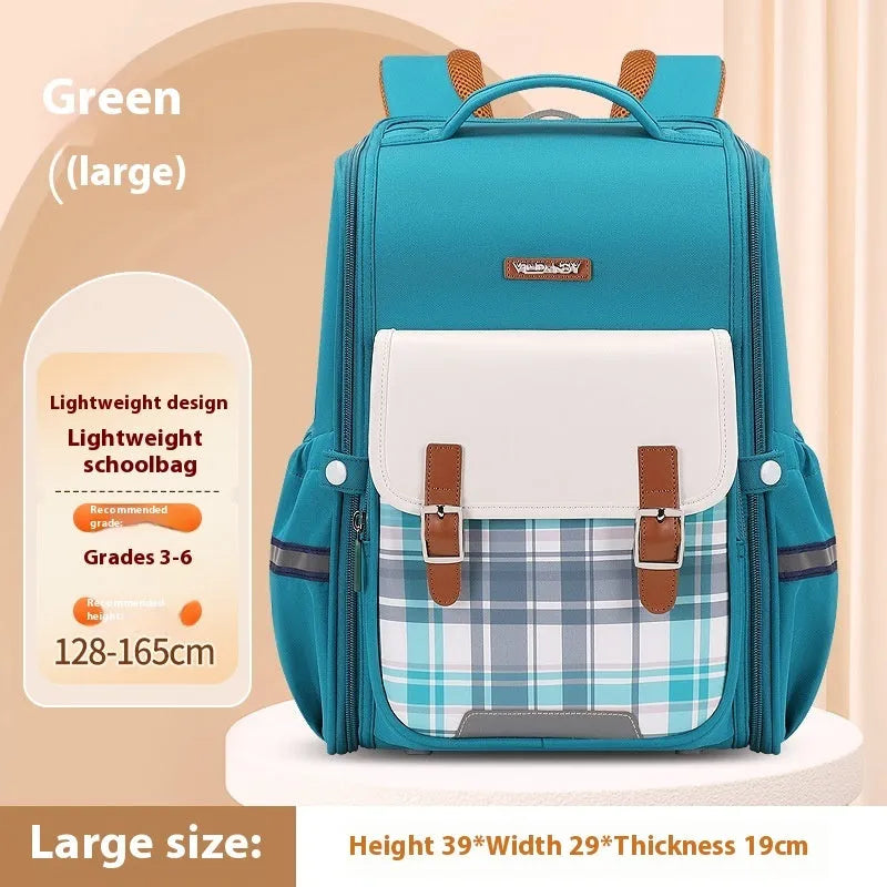 Lightweight Oxford cloth school backpack for students in grades 5-6 with large capacity