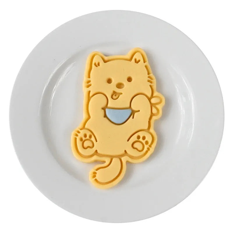 Plastic cartoon dog biscuit mould set with multiple puppy-themed designs