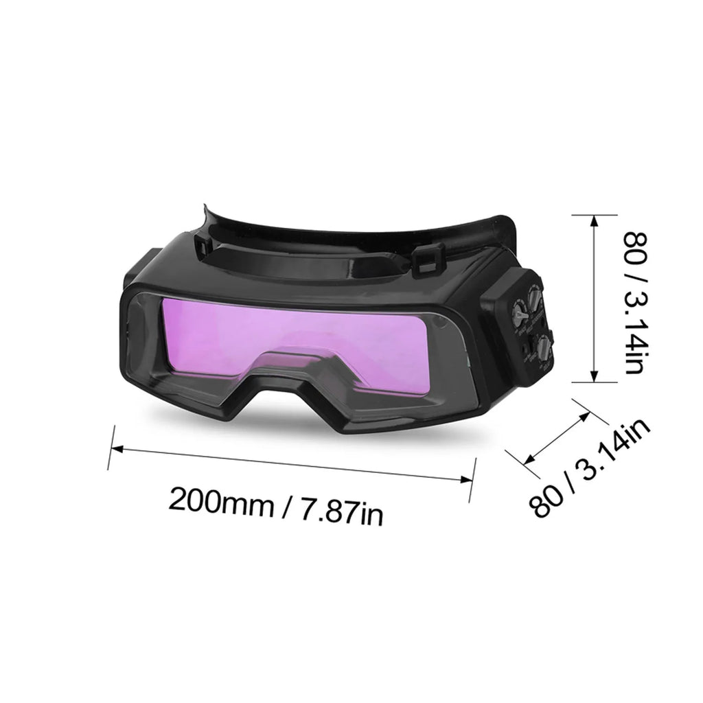 Black automatic changing light welding mask with large viewing window for arc welding protection
