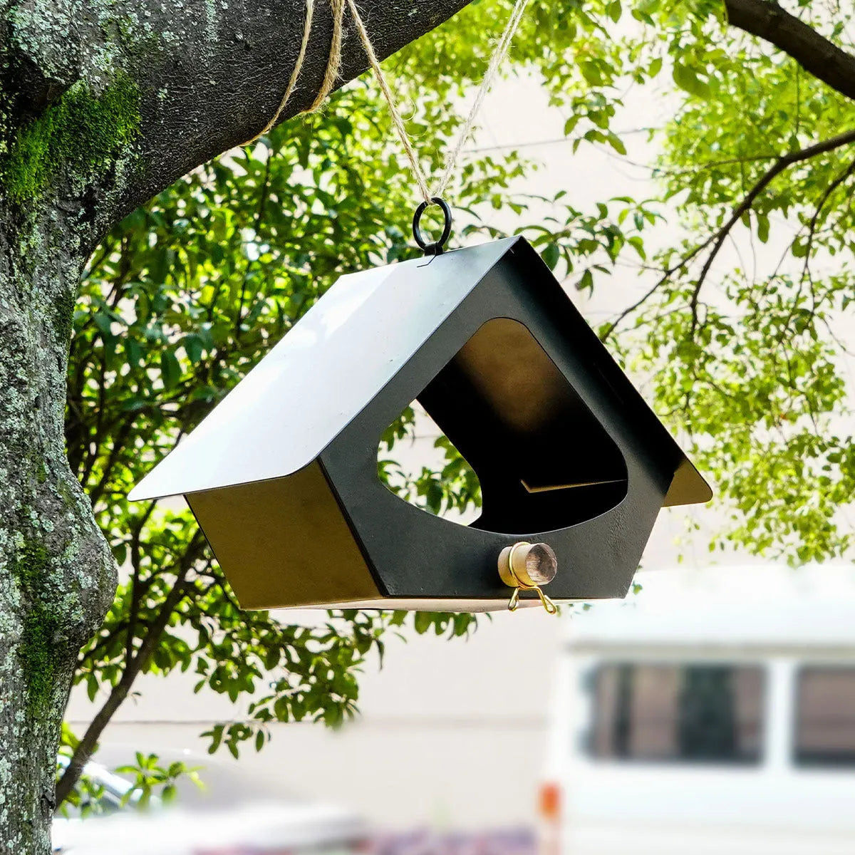 European-style iron bird nest feeder with modern simplicity design for garden decoration