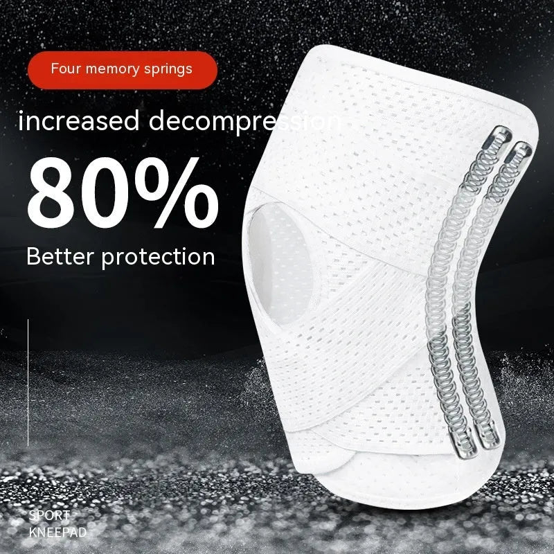 Black mesh knee protective sleeve for sports and injury recovery.