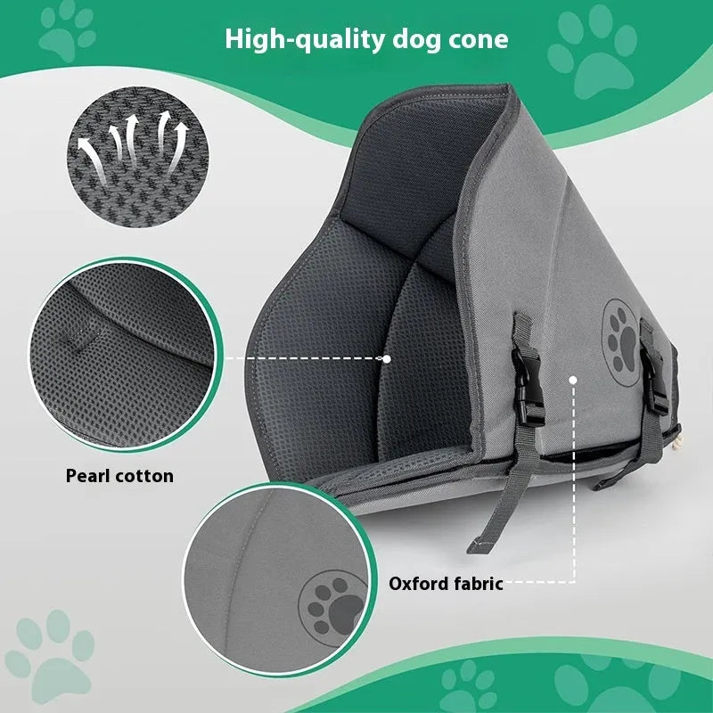 Adjustable pet sterilization collar shown in three sizes with double and single layer construction options