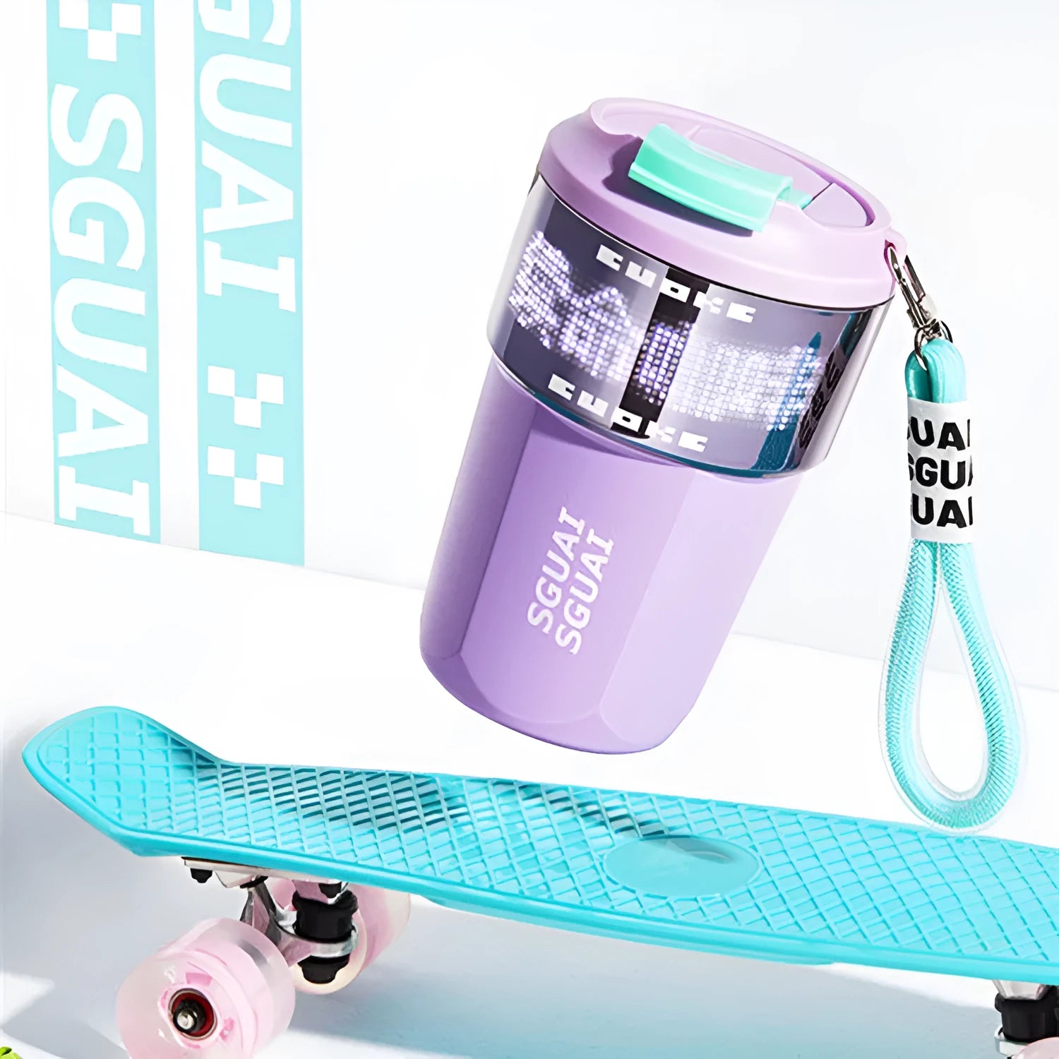 Japanese-style portable stainless steel coffee cup in blue colour with 50mL capacity
