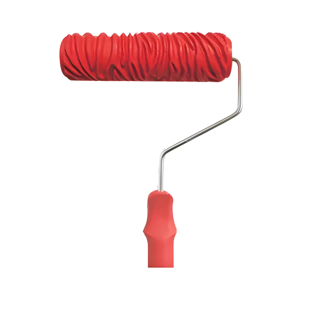 Red rubber texture paint embossing roller for DIY wall pattern painting