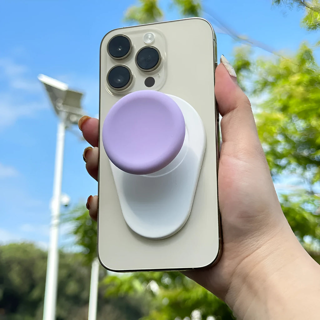 Silicone cup cover snap-on mount for magnetic phone airbag bracket short video use in five colours