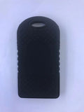Solar power bank dual battery charger 8000mAh IPX4 waterproof with solar panel carabiner clip super bright LED light black